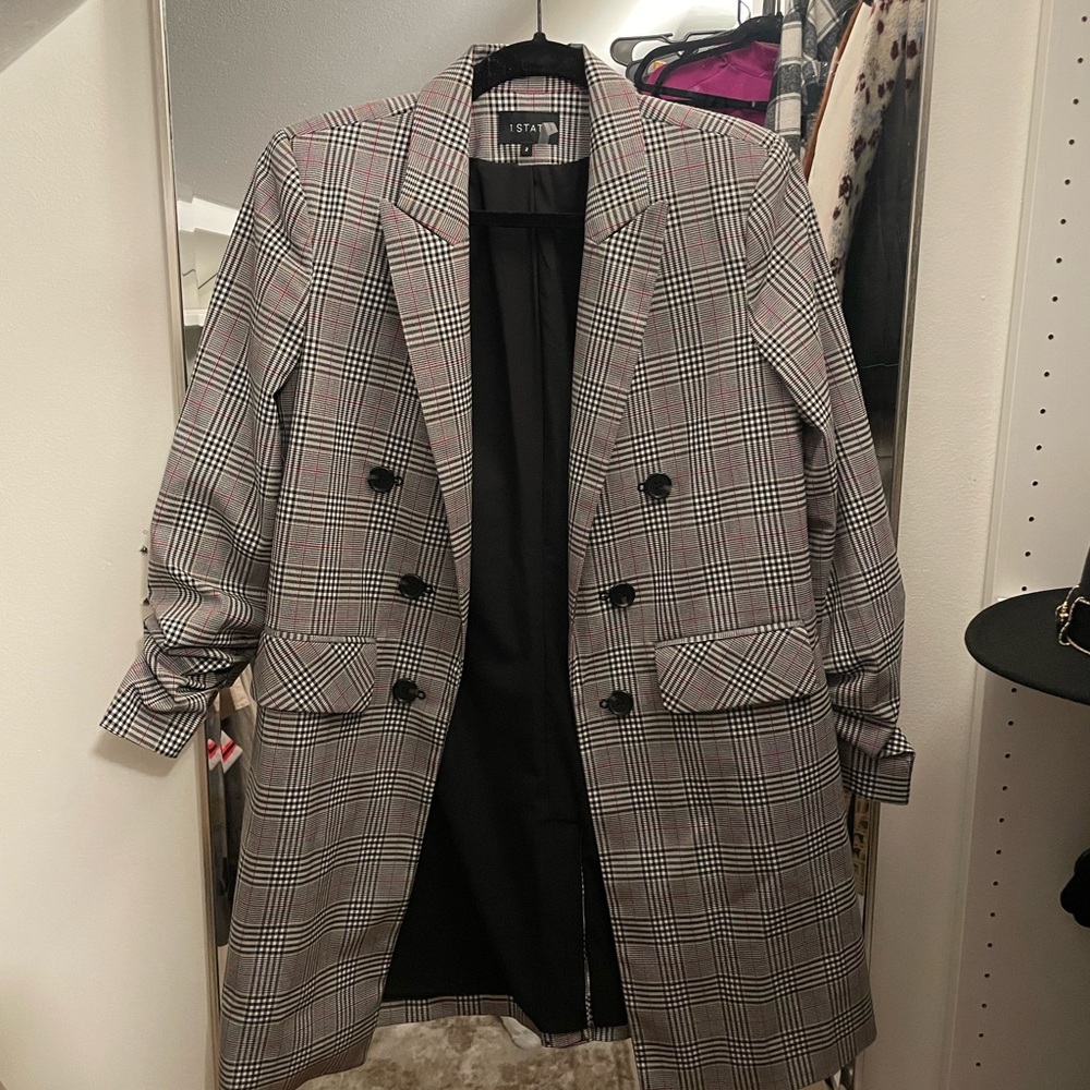 1 State Long Double Breasted Blazer